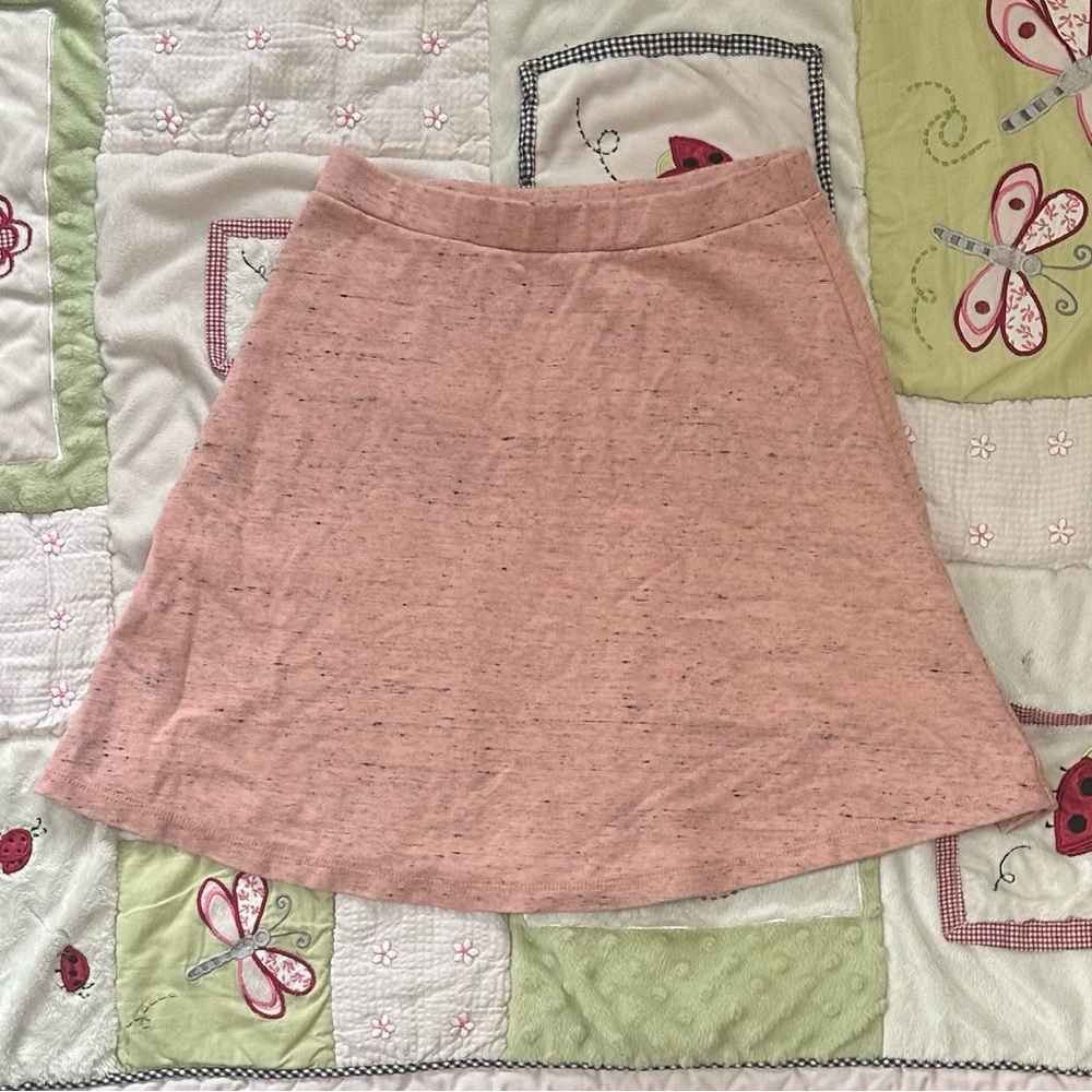 American apparel pink and black speckled skater skirt